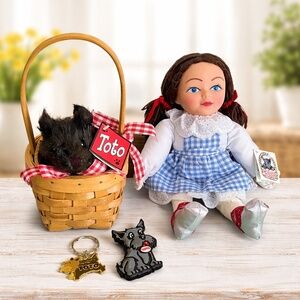 Wizard of Oz Dorothy & Toto Plush Doll Set w/ Basket + Accessories